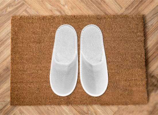 YL-110 (白色) 全包拉毛布+POE淋膜防滑拖鞋+紙圈 150雙/箱