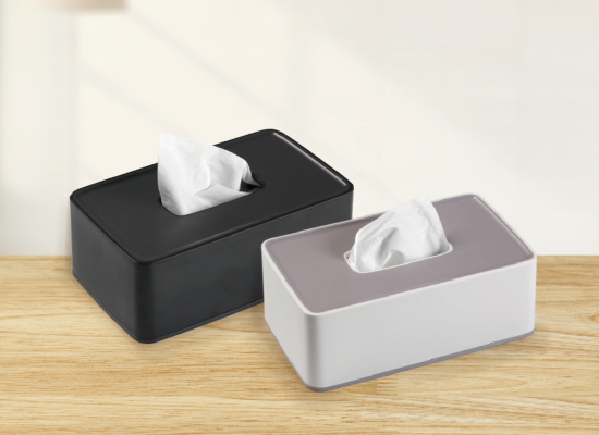 JF327-（白色/黑色）ABS長方形面紙盒 125 X 205 X H72 MM