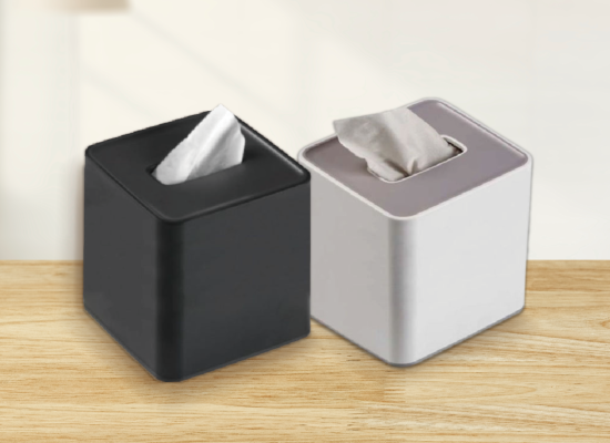 JF325-（白色/黑色）ABS方形面紙盒 125 X 125 X H45 MM