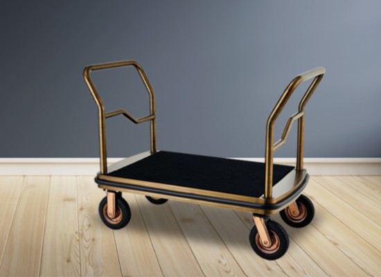 XL-24-拉絲黃古銅(封釉啞光)散客箱包車(黑毯8"超靜音輪)